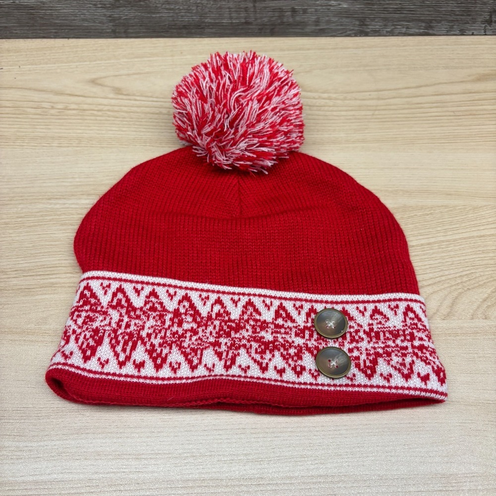 Simply Noelle Hat Beanie Womens‎ One Size Red Knit Nordic Winter Outdoors